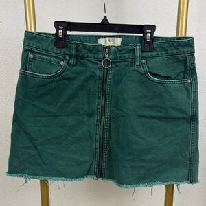 We The Free Green Denim Skirt